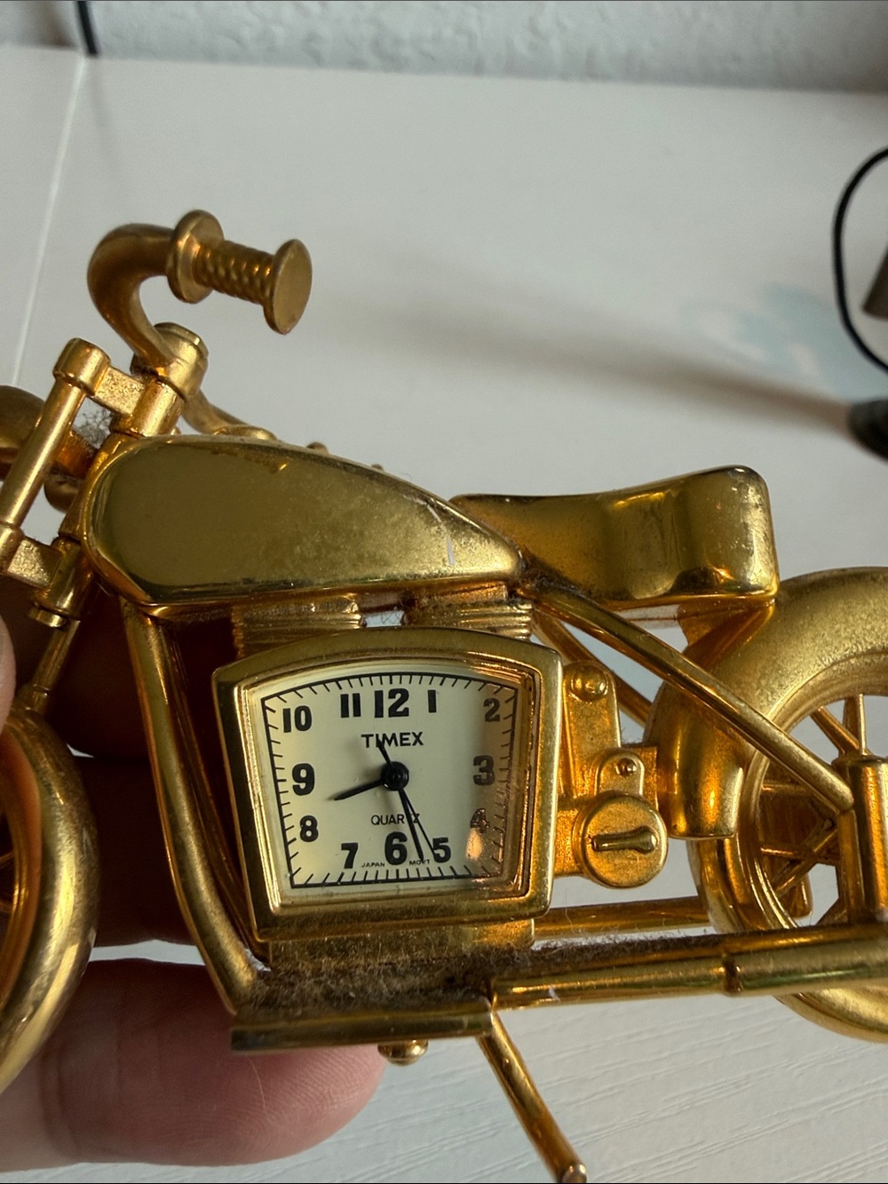 Timex Gold Motorcycle Desk Clock Accent - Picture 4 of 4